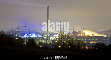 Prosper coking plant at night, Germany, North Rhine-Westphalia, Ruhr Area, Bottrop Stock Photo