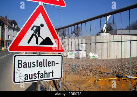 construction site sign, Germany Stock Photo