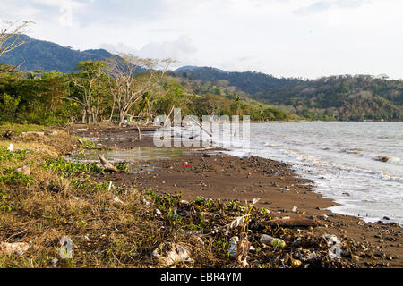 Pacific coast at the water mouth of the Rio Tarcoles, Costa Rica, Pazifikkueste Stock Photo