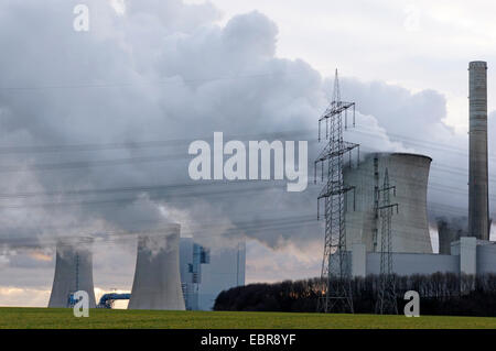 Neurath Power Station of the Rhenish lignite mining region, Germany, North Rhine-Westphalia, Neurath, Grevenbroich Stock Photo