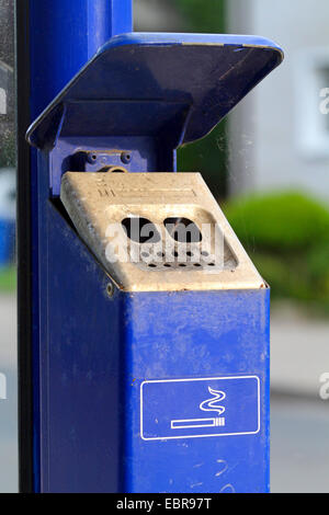 ashtray at a busstop, Germany Stock Photo