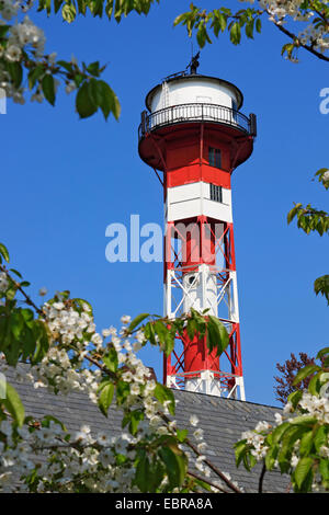 Gruenendeich lighthouse , Germany, Lower Saxony, Altes Land Stock Photo