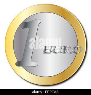 A euro coin design isolated on a white background Stock Photo