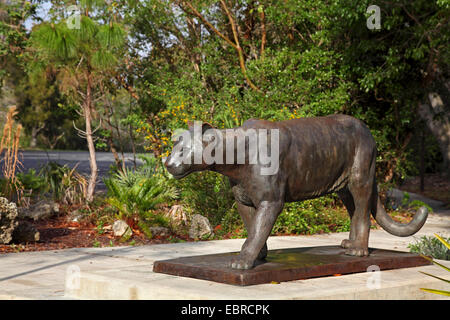 cougar sculpture at the entrance of Everglades National Park near Homestead, USA, Florida, Everglades National Park Stock Photo