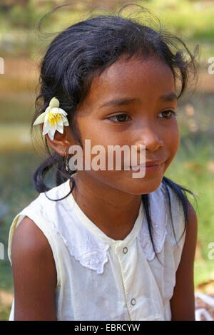 portrait of a Cambodian girl, Cambodia, Siem Reap Stock Photo