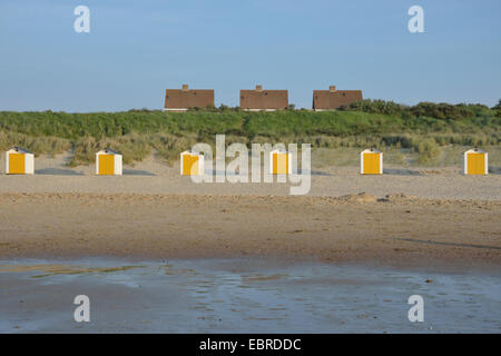 beach hut on the beach on the North Sea, Netherlands, Zeeland, Cadzand Stock Photo