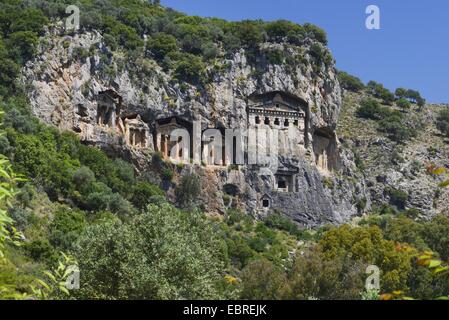 rock graves of Kaunos, Turkey, Lycia, Dalyan, Mugla Stock Photo