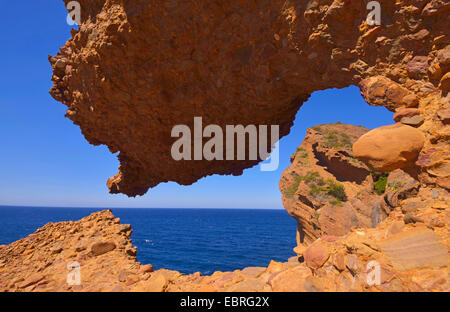 rock on the cliff of La Ciotat, France, Provence, Calanques National Park, La Ciotat Stock Photo