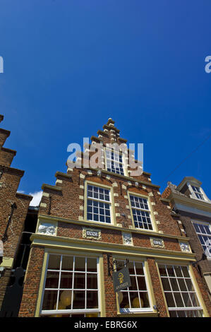 medieval gabled house, old pharmacy built in 1625, Netherlands, Noord Holland, Enkhuizen Stock Photo