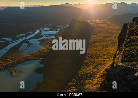 evening mood at Rapadalen in autumn, Sweden, Lapland, Sarek National Park Stock Photo