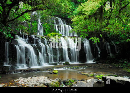 Purakaunui Falls, New Zealand, Southern Island, Otago, Catlins Forest Park Stock Photo