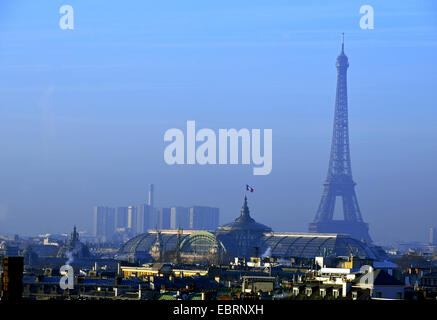 The Eiffel tower seen from the roof of shop The Printemps, France, Paris Stock Photo