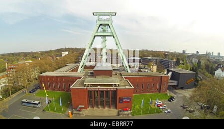 aerial view to German Mining Museum with headgear, Germany, North Rhine-Westphalia, Ruhr Area, Bochum Stock Photo