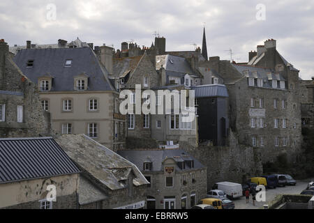 density of buildings in the old city, France, Brittany, Saint-Malo Stock Photo