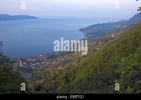 Panoramic view of Gargano at lake Garda, Italy, Brescia, Gargnano Stock Photo