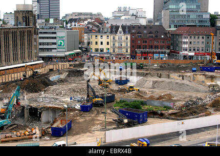 large construction site in the city centre, Germany, North Rhine-Westphalia, Ruhr Area, Essen Stock Photo