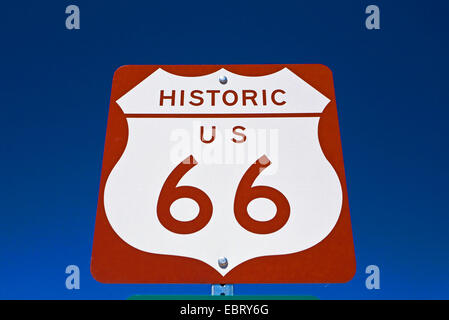 historic Route 66 road sign, USA, Arizona Stock Photo