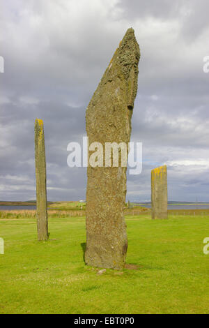 Standing Stones of Stenness, neolithic henge, United Kingdom, Scotland, Orkney, Orkney Mainland