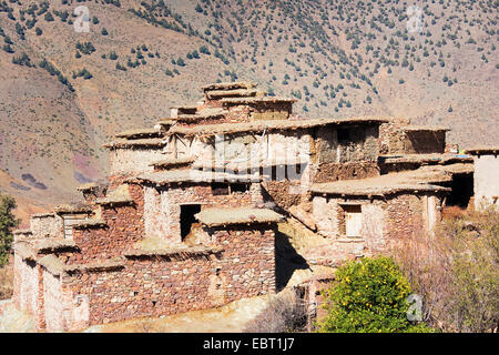 abandoned mountain village, Morocco, Marrakesh, Atlas Stock Photo