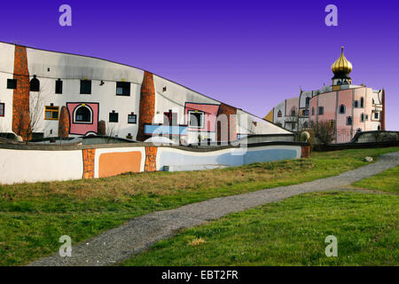 facade of the brick house from Roger Bad Blumau, only for editorial use, Austria, Styria, Bad Blumau Stock Photo