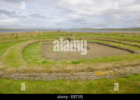 Neolithic Barnhouse Settlement, United Kingdom, Scotland, Orkney, Orkney Mainland Stock Photo