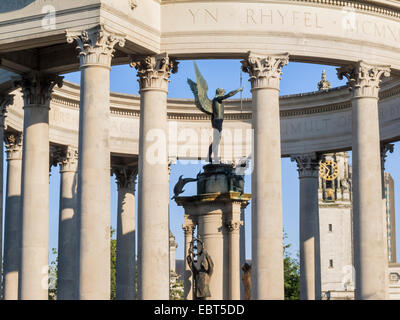 Welsh National War Memorial Alexandra Gardens Cathays Park Cardiff Wales Stock Photo
