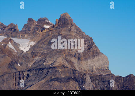 summits Cime de l'Est, Dents du Midi and Morcles folding, Switzerland, Valais Stock Photo