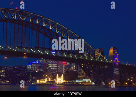 Harbour Bridge at Night, Australia, New South Wales, Sydney Stock Photo