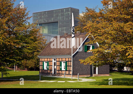 original company building of Krupp and ThyssenKrupp corporate headquarter in background , Germany, North Rhine-Westphalia, Ruhr Area, Essen Stock Photo