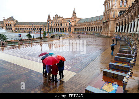 Spanish Pavilion at the Plaza Espana in Seville, Spain, Andalusia, Sevilla Stock Photo