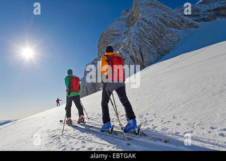 two ski wanderers in the Alps, Austria Stock Photo