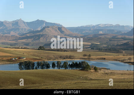 Panoramic view of Drakensberg Mountains near Underberg, KwaZulu Natal ...