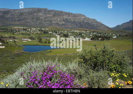 view to Barrydale, South Africa, Western Cape Stock Photo
