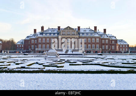 baroque moated Castle Nordkirchen in winter seen from the palace garden, Germany, North Rhine-Westphalia, Muensterland, Nordkirchen Stock Photo