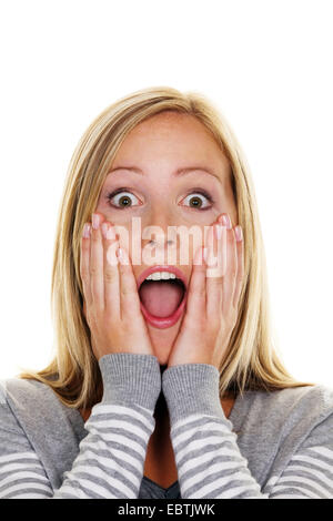 young blond stunned woman Stock Photo