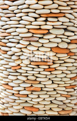 wall made of pebbles, Seychelles Stock Photo