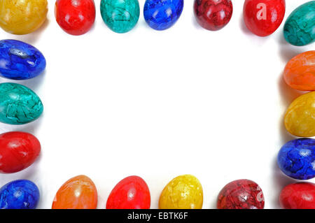 frame of colourful easter eggs Stock Photo