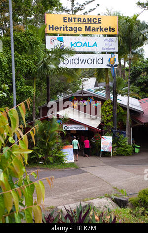 entrance of Kuranda Original Rainforest Markets, Australia, Queensland, Kuranda Stock Photo
