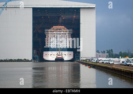 Undocking Celebrity Silhouette, Meyer Werft Papenburg, Germany, Lower Saxony, Papenburg