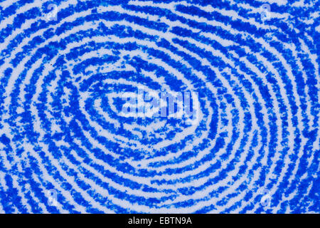 fingerprint fixed with the ink of a stam pad Stock Photo