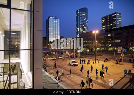 view from central station to inner city, Germany, North Rhine-Westphalia, Ruhr Area, Dortmund Stock Photo