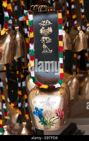 Cowbell souvenirs, Switzerland, Zermatt Stock Photo