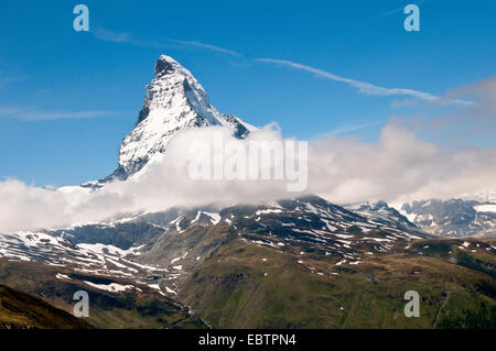 Matterhorn from atop Gornergrat, Switzerland, Valais Stock Photo