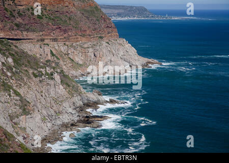 Atlantic coast at Chapman's Peak Drive, South Africa, Western Cape, Capetown Stock Photo