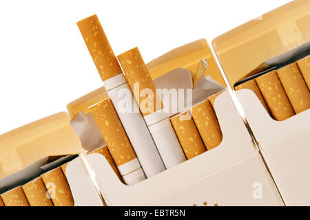 cigarettes in open packets Stock Photo