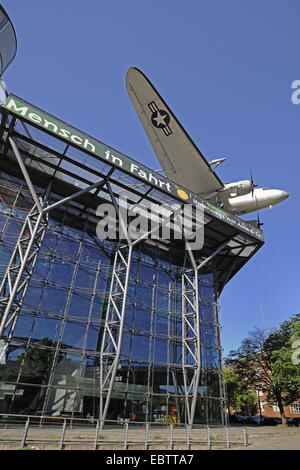 Douglas C-54 Skymaster, Raisin Bomber, on the roof of German Museum of Technology, Germany, Schoeneberg, Berlin Stock Photo