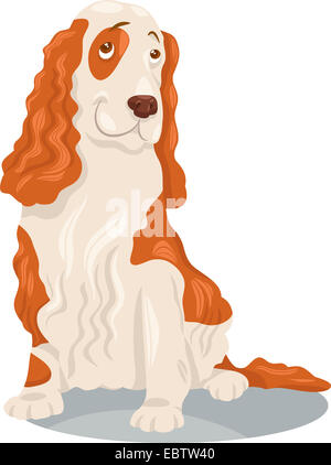 Cartoon Illustration of Funny Cocker Spaniel Purebred Dog Stock Photo