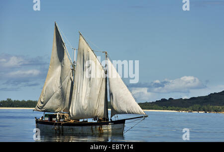 schooner at sea, Madagascar Stock Photo