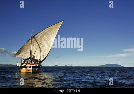 dhow, traditional boat, Madagascar, Nosy Be Stock Photo