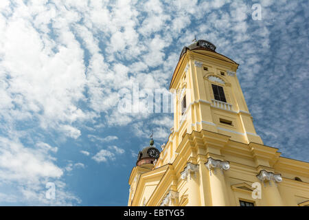 The Reformed Protestant Great Church is located downtown the city of Debrecen, Hungary between Kossuth square and Calvin square. Stock Photo